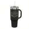 Laser Engravable Black 40oz Polar Camel Vacuum Insulated Travel Mug with Straw