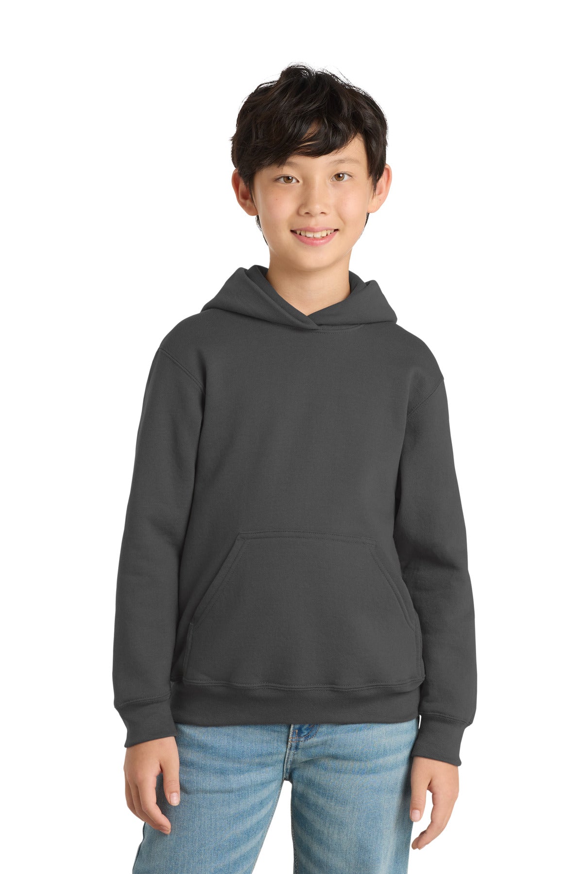 Port & Co  53;  Youth Core Fleece Pullover Hooded Sweatshirt.  PC90YH