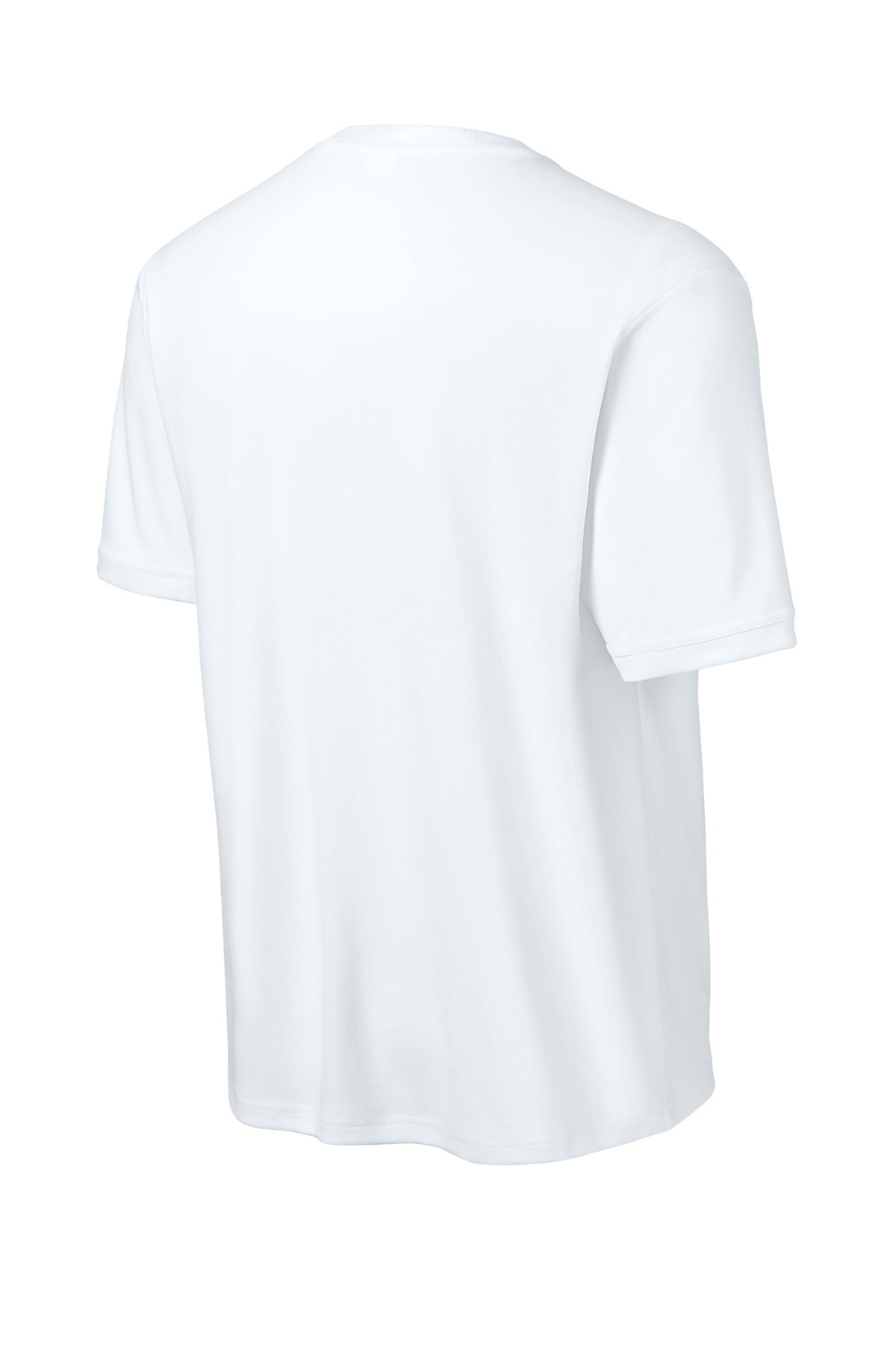 Sport-Tek Club Short Sleeve Crew ST440 - White/ White - Back (flat)