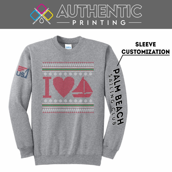 US Sailing Christmas Crewneck Sweatshirt - Ash Grey