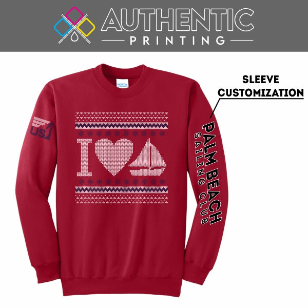 US Sailing Christmas Crewneck Sweatshirt - Red