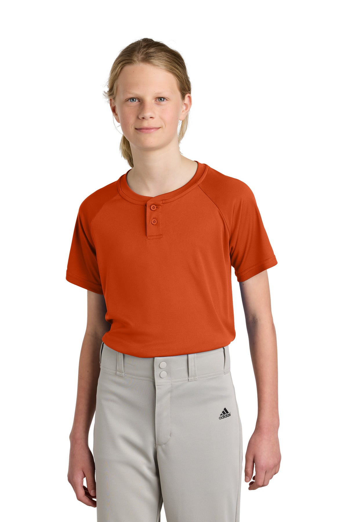 Sport-Tek ®  Youth PosiCharge ®  Competitor ™  2-Button Henley YST359