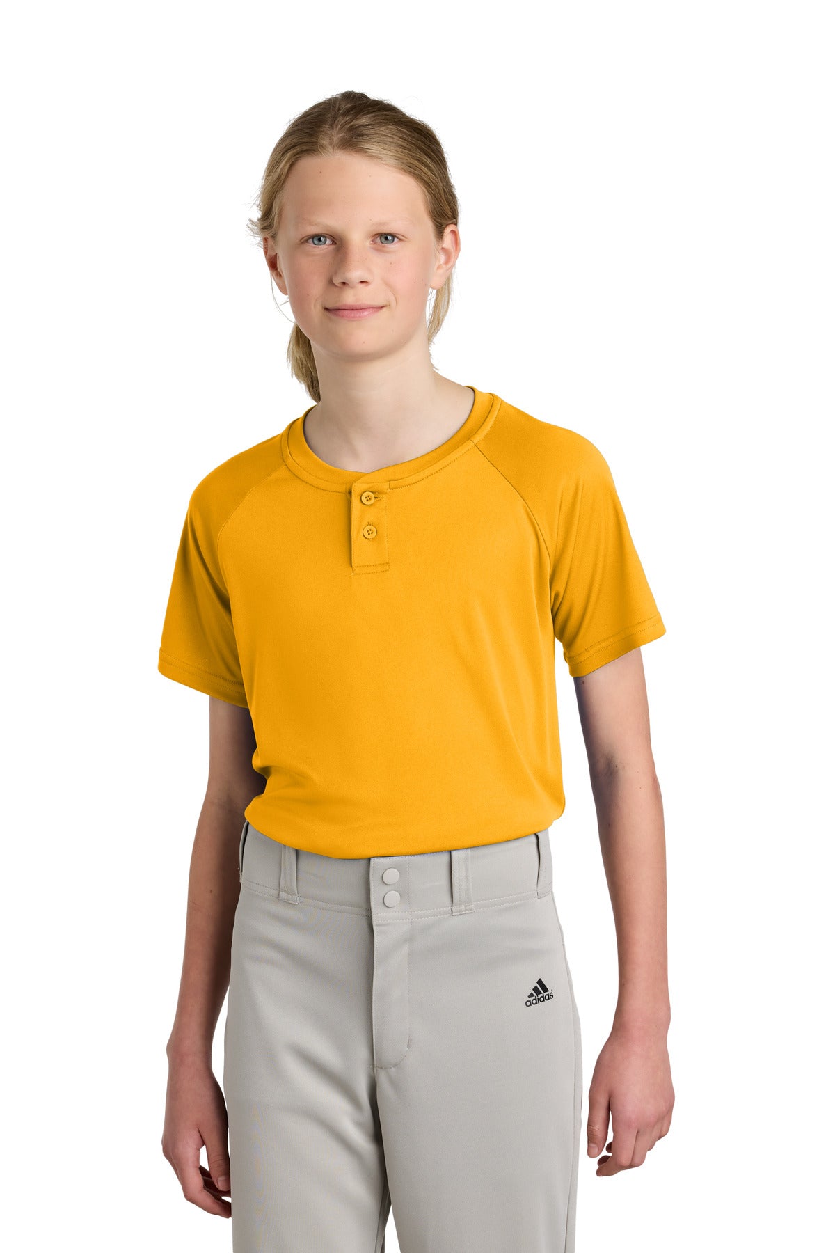 Sport-Tek ®  Youth PosiCharge ®  Competitor ™  2-Button Henley YST359