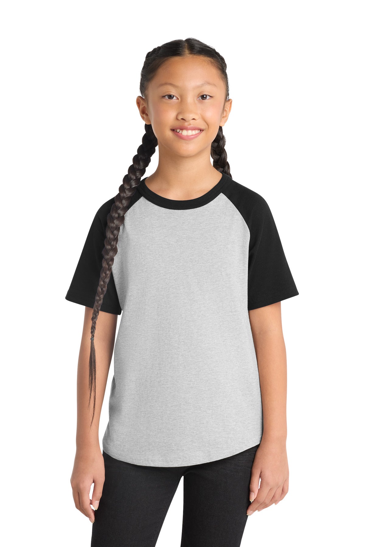 Sport-Tek ®  Youth Short Sleeve Colorblock Raglan Jersey. YT201