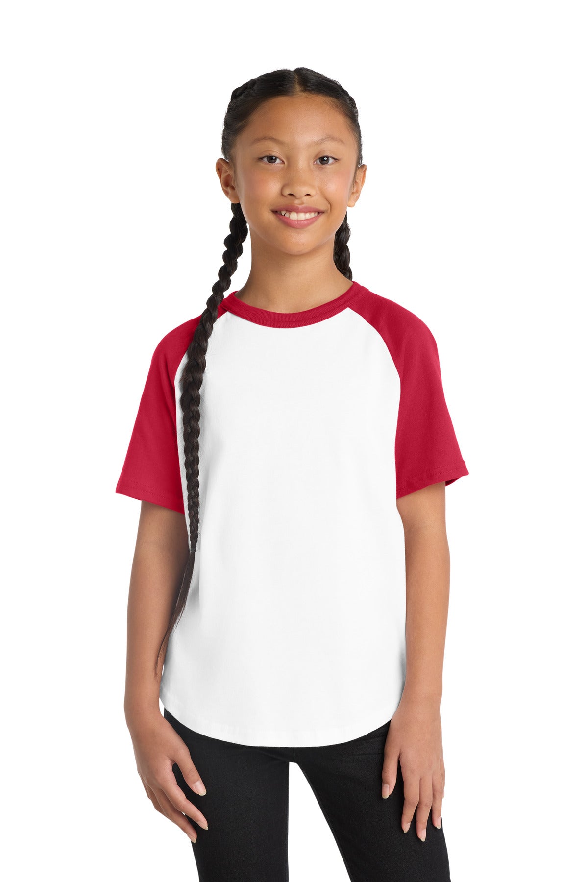 Sport-Tek ®  Youth Short Sleeve Colorblock Raglan Jersey. YT201