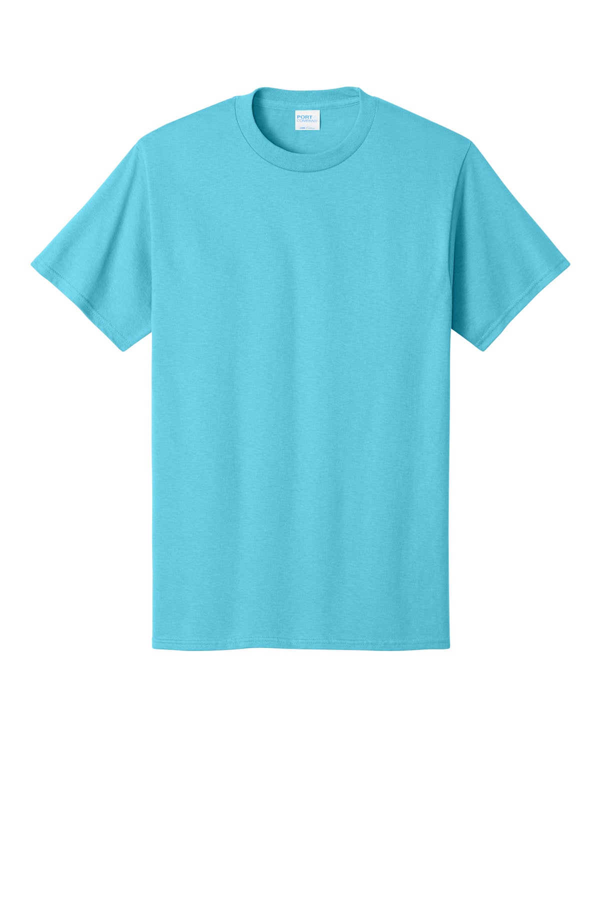 Port & Company PC54 Core Cotton Tee, Aquatic Blue, Flat front