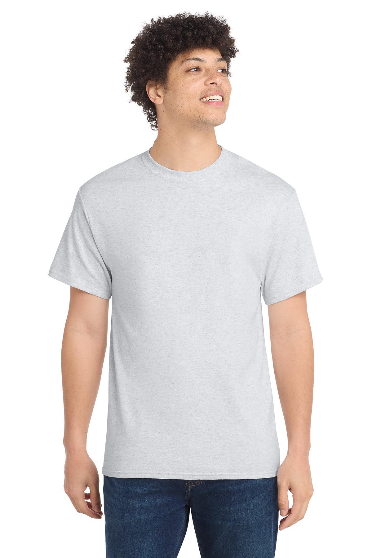 Port & Company PC54 Core Cotton Tee, Ash, Model front