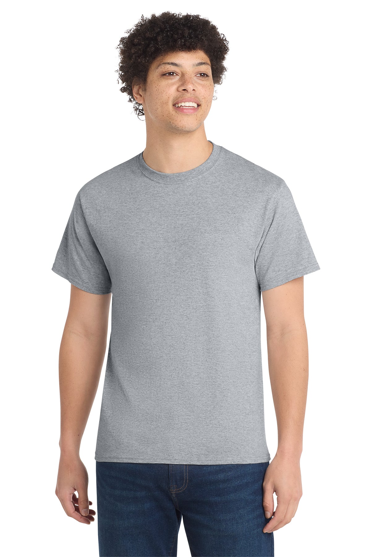 Port & Company PC54 Core Cotton Tee, Athletic Heather, Model front