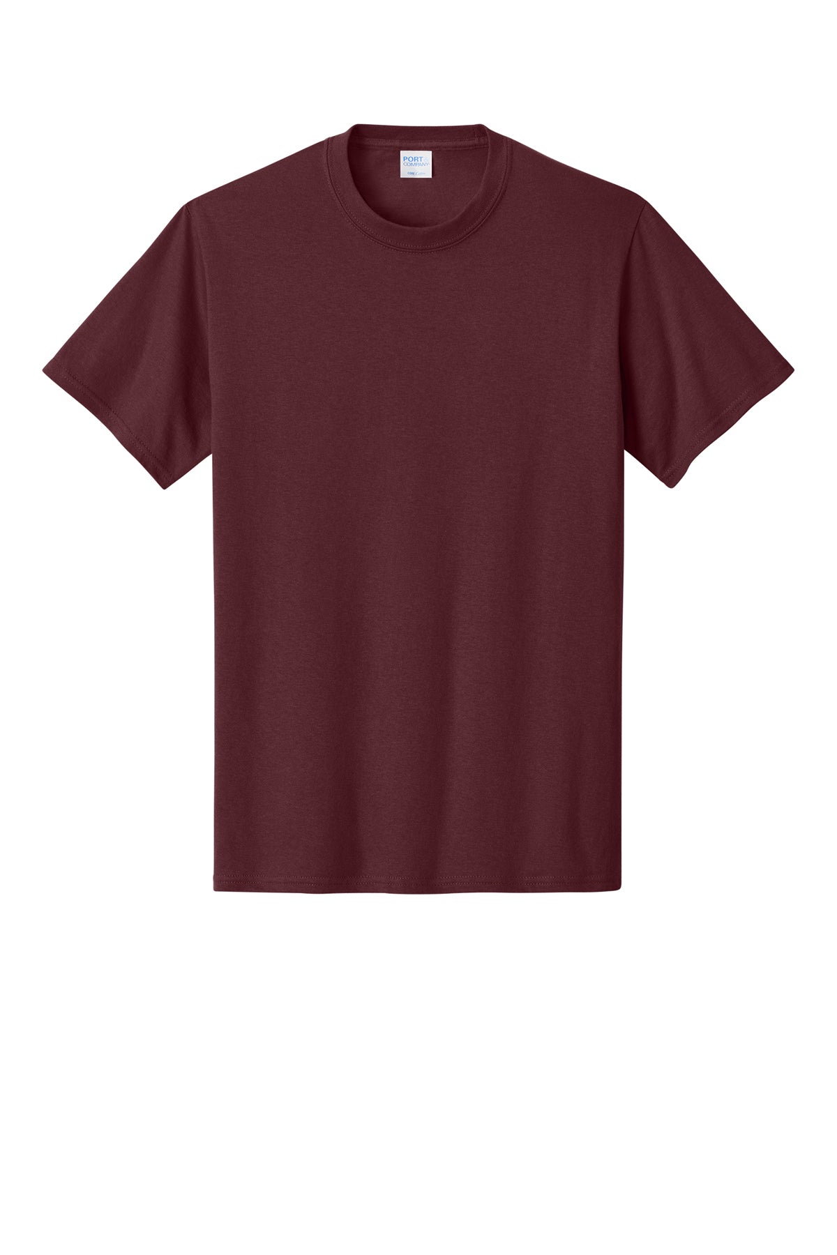 Port & Company PC54 Core Cotton Tee, Athletic Maroon, Flat front