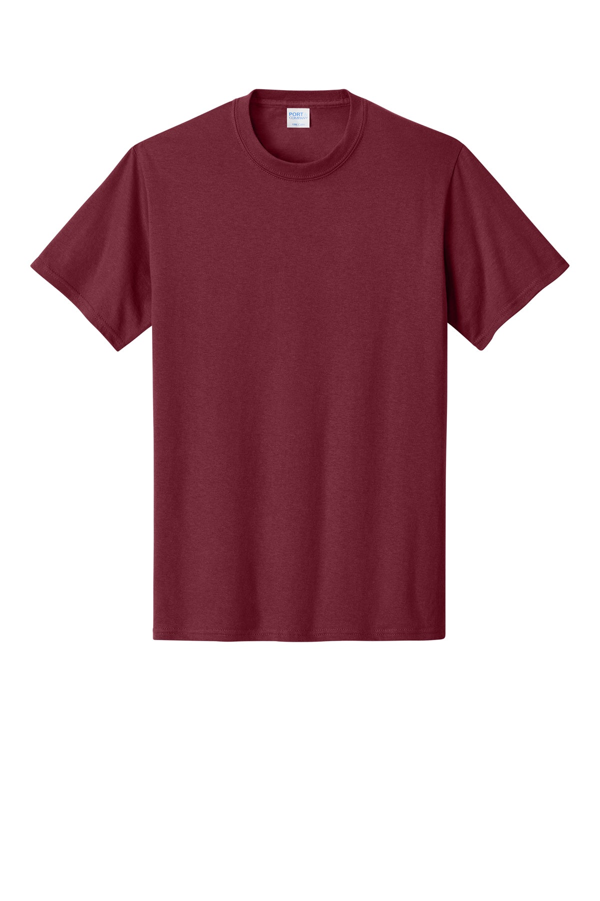 Port & Company PC54 Core Cotton Tee, Cardinal, Flat front