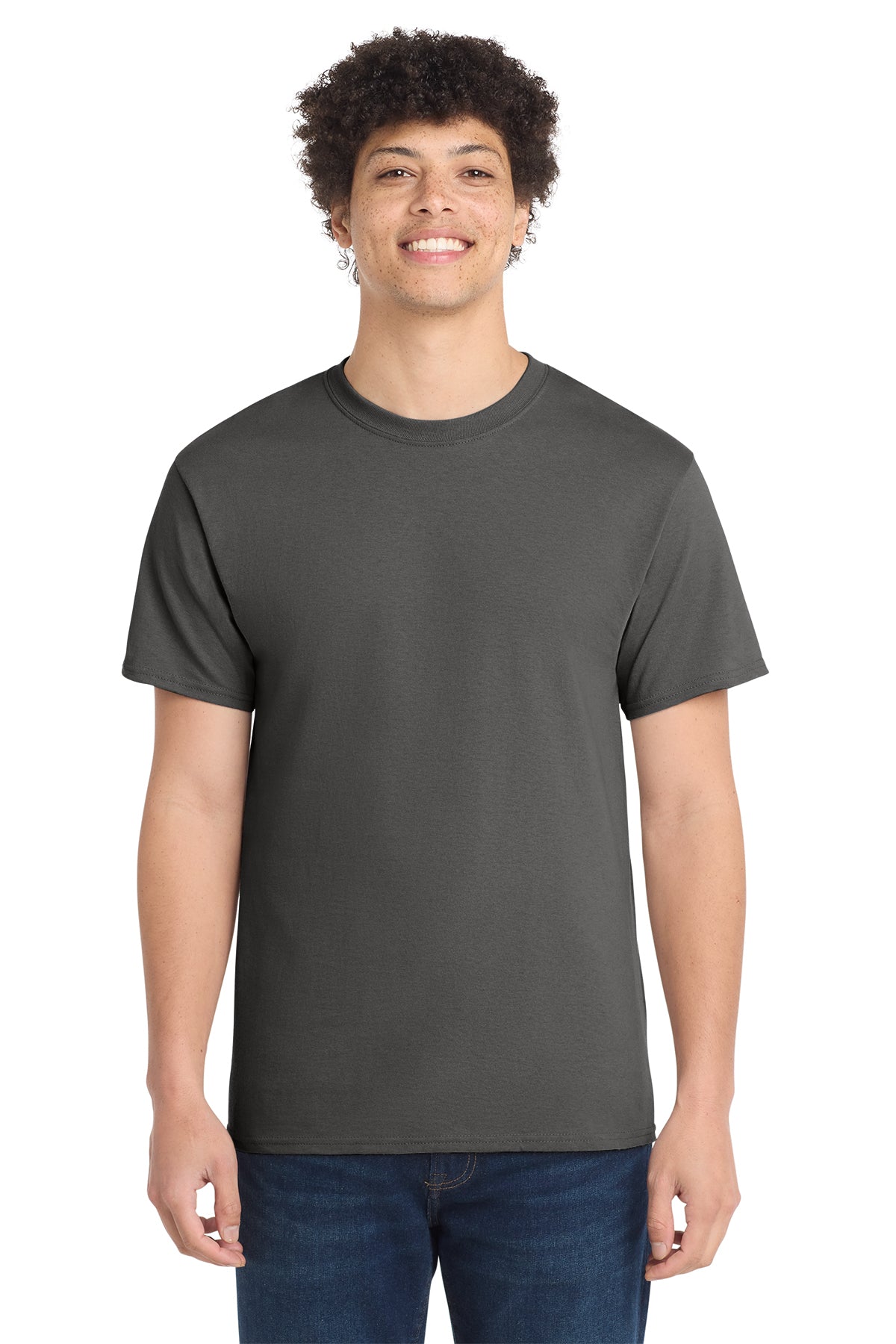Port & Company PC54 Core Cotton Tee, Charcoal, Model front