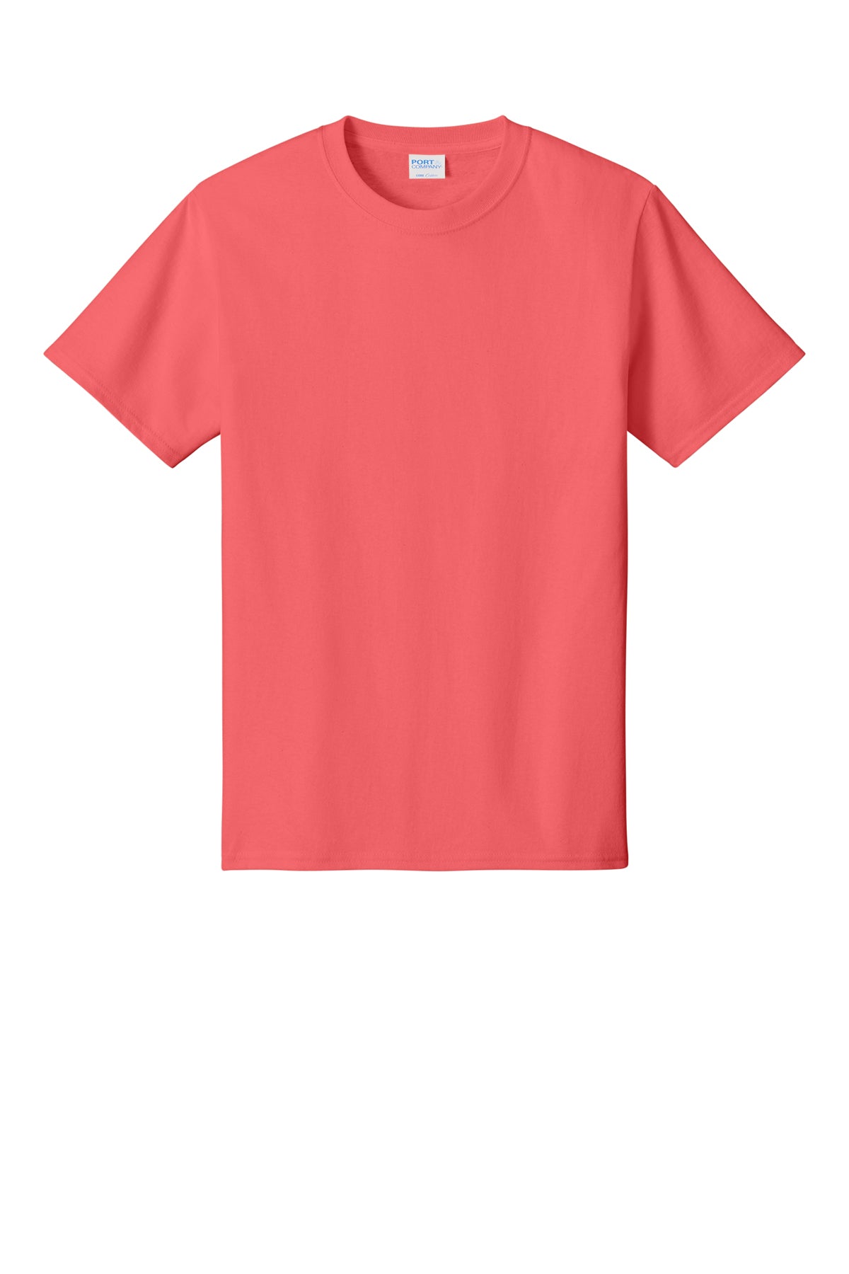 Port & Company PC54 Core Cotton Tee, Coral, Flat front