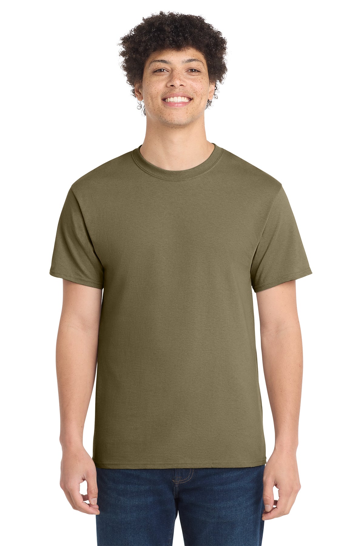 Port & Company PC54 Core Cotton Tee, Coyote Brown, Model front