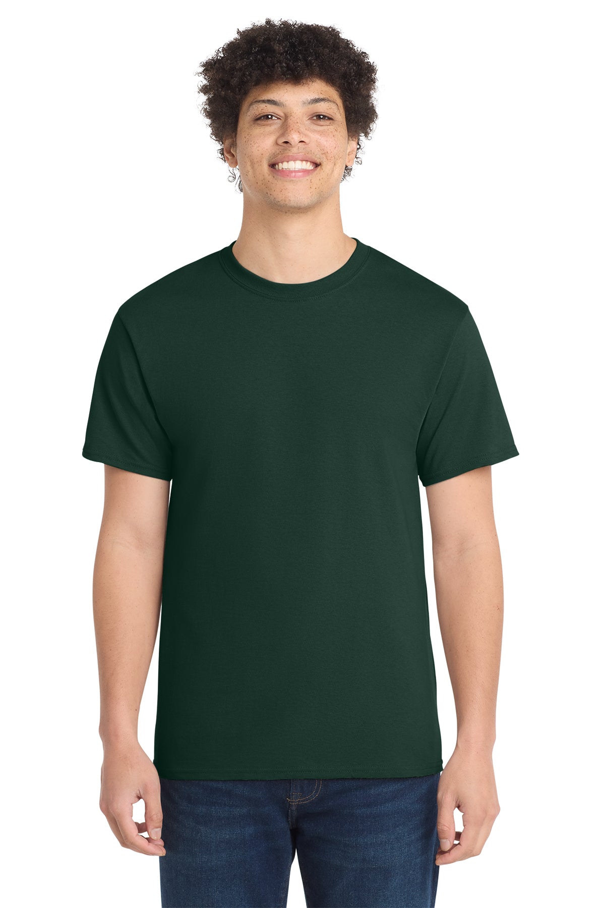 Port & Company PC54 Core Cotton Tee, Dark Green, Model front
