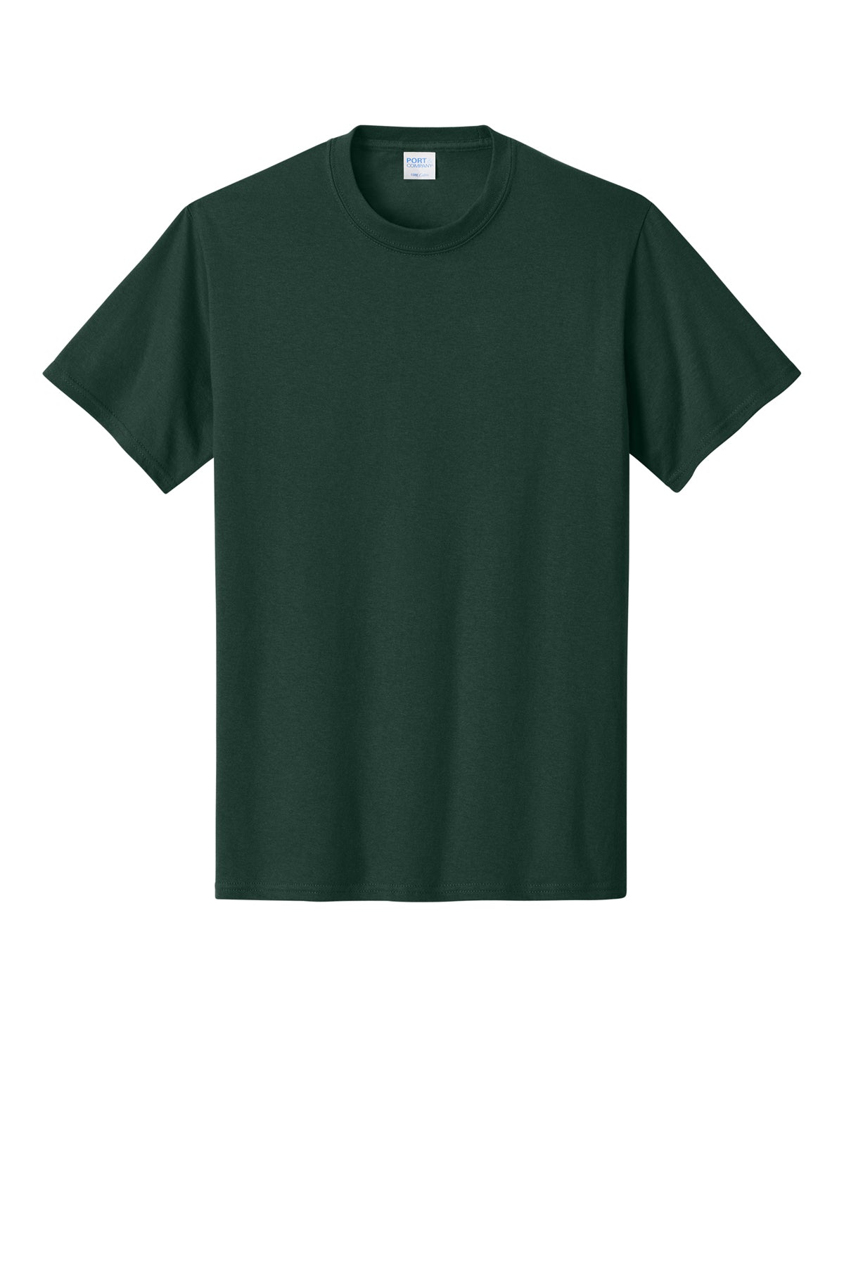 Port & Company PC54 Core Cotton Tee, Dark Green, Flat front