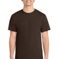 Port & Company PC54 Core Cotton Tee, Dark Chocolate Brown, Model front