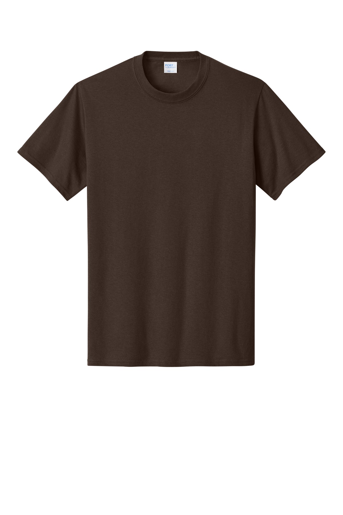Port & Company PC54 Core Cotton Tee, Dark Chocolate Brown, Flat front