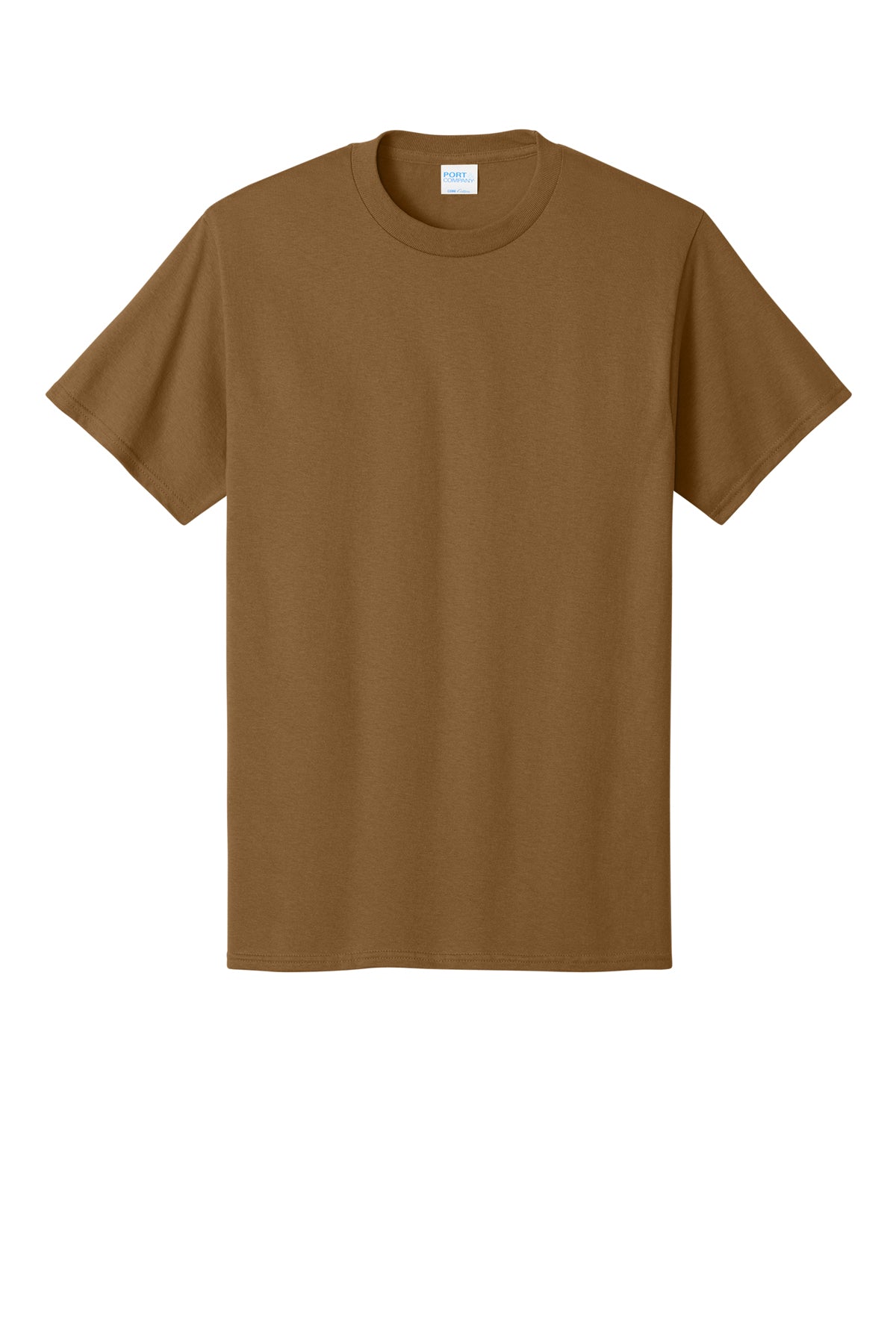 Port & Company PC54 Core Cotton Tee, Duck Brown, Flat front