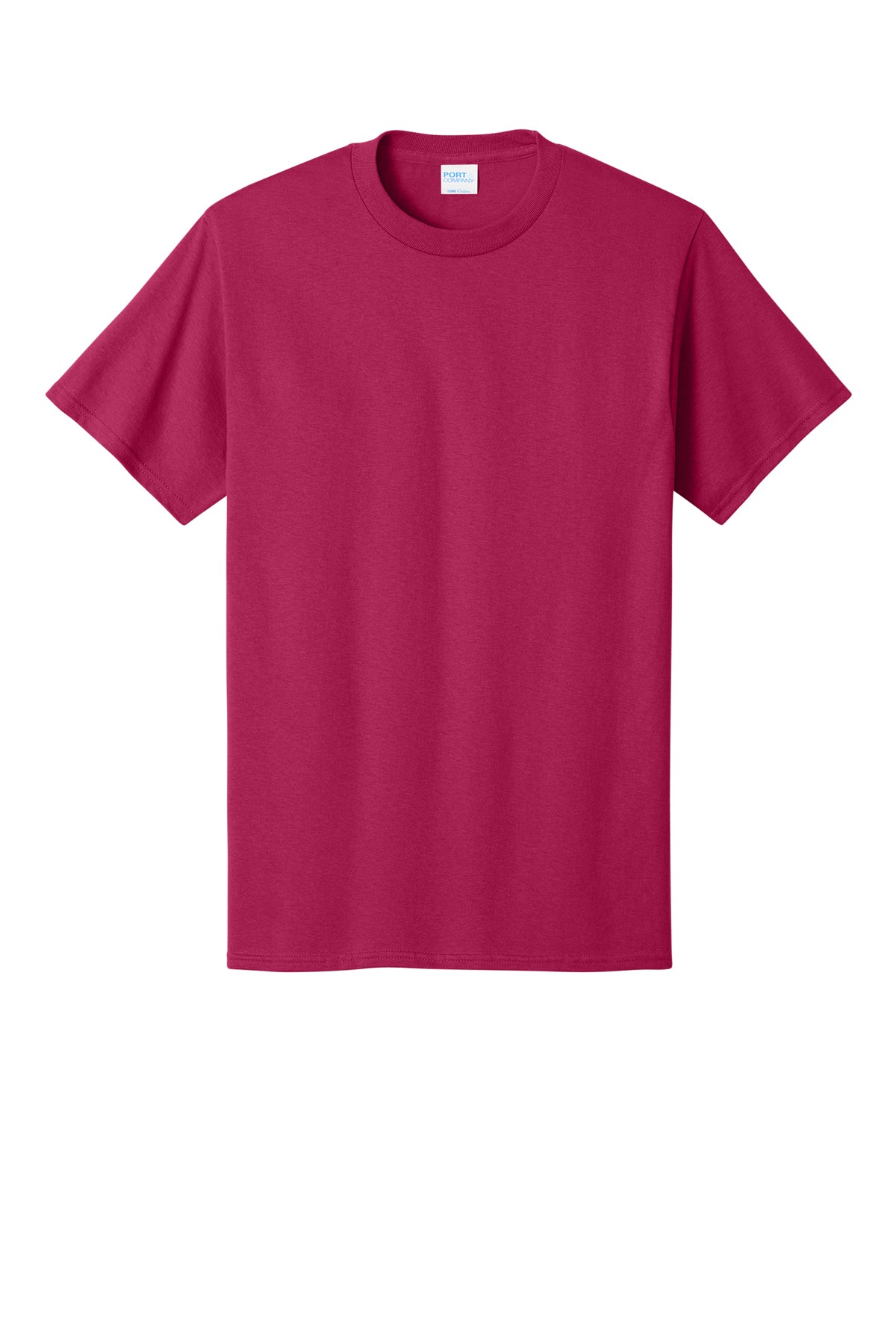 Port & Company PC54 Core Cotton Tee, Flush Pink, Flat front