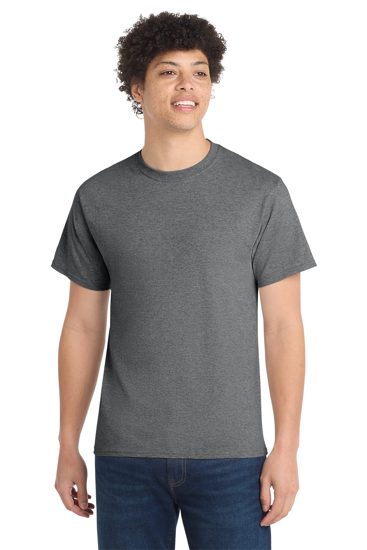 Port & Company PC54 Core Cotton Tee, Graphite Heather, Model front
