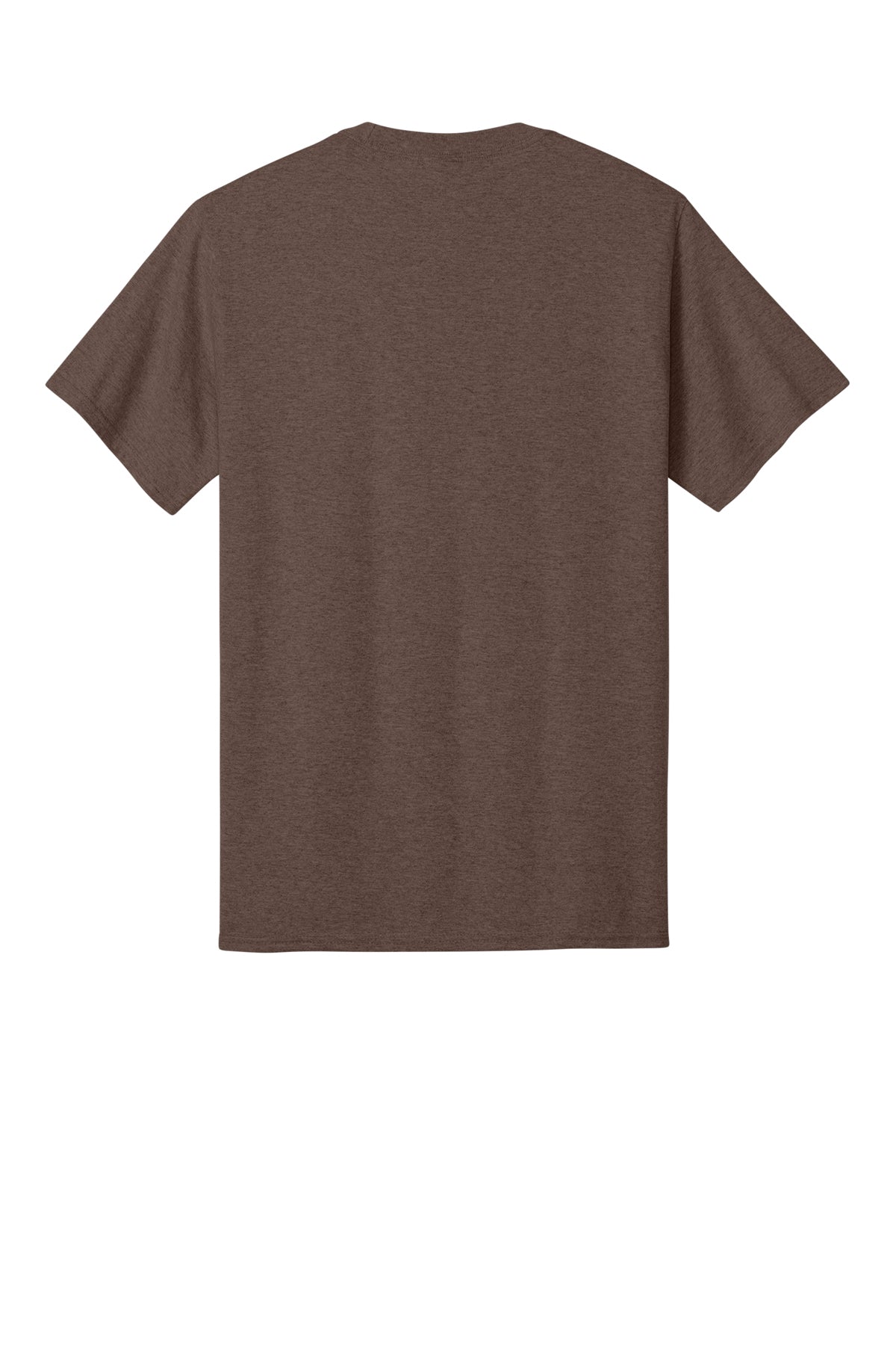 Port & Company PC54 Core Cotton Tee, Heather Dark Chocolate Brown, Flat back