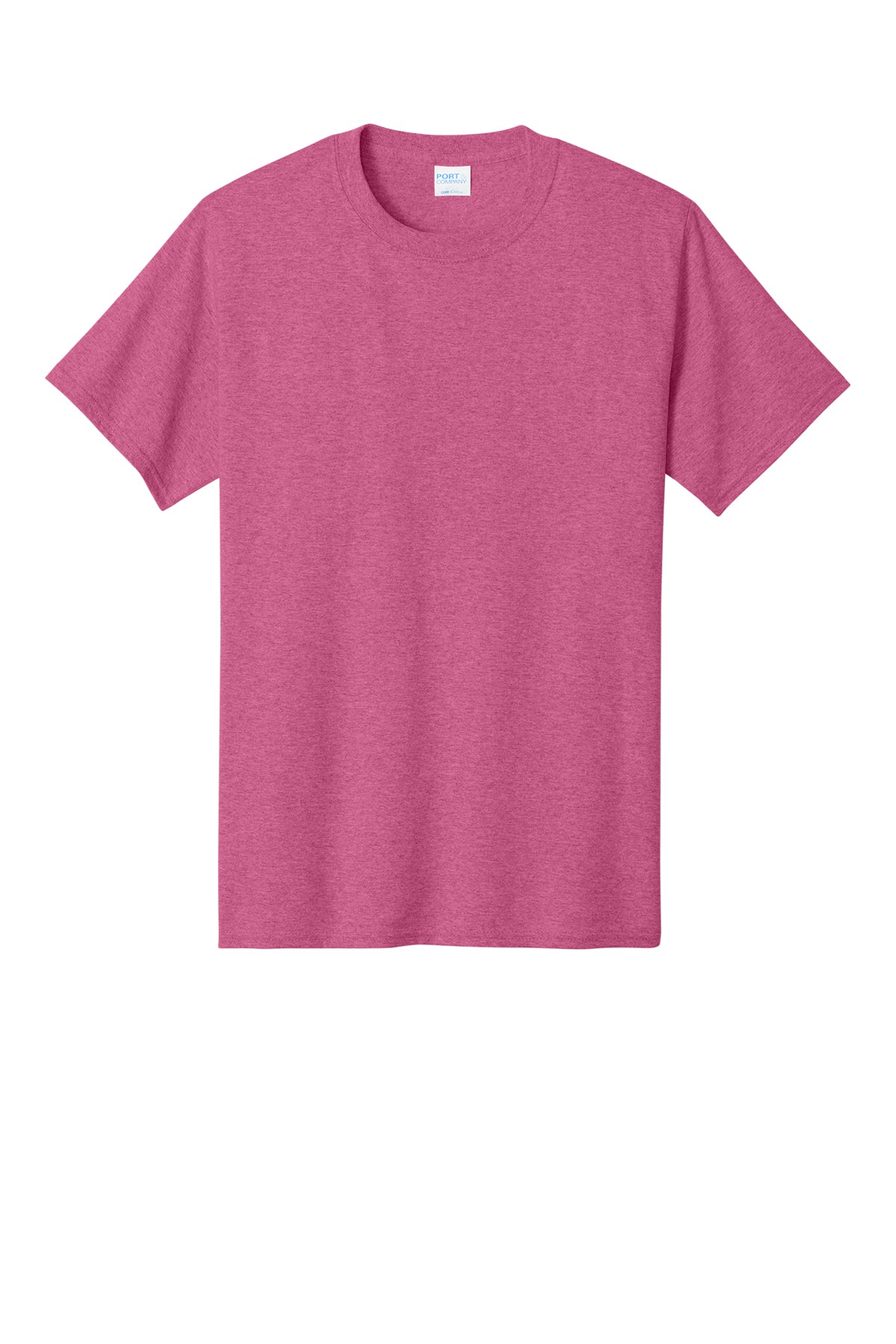 Port & Company PC54 Core Cotton Tee, Heather Sangria, Flat front
