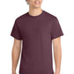 Port & Company PC54 Core Cotton Tee, Heather Athletic Maroon, Model front
