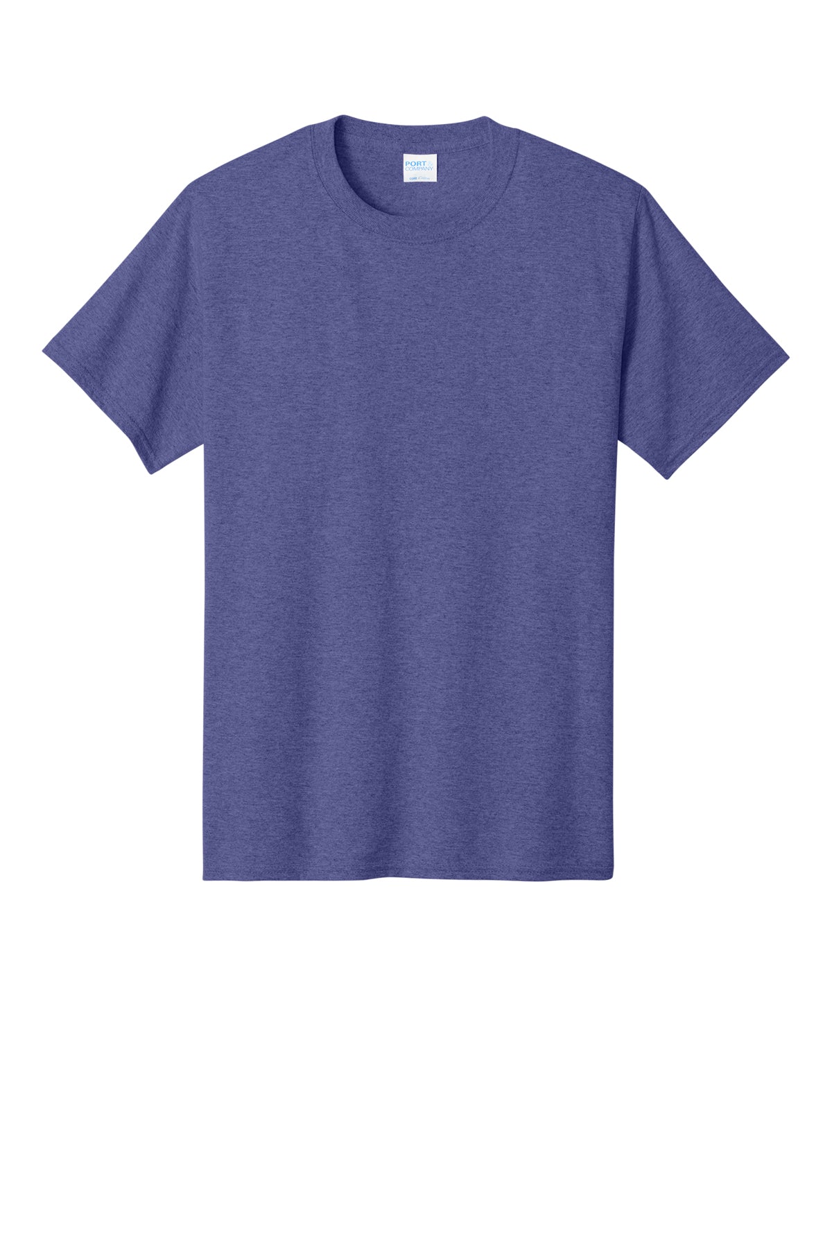 Port & Company PC54 Core Cotton Tee, Heather Purple, Flat front