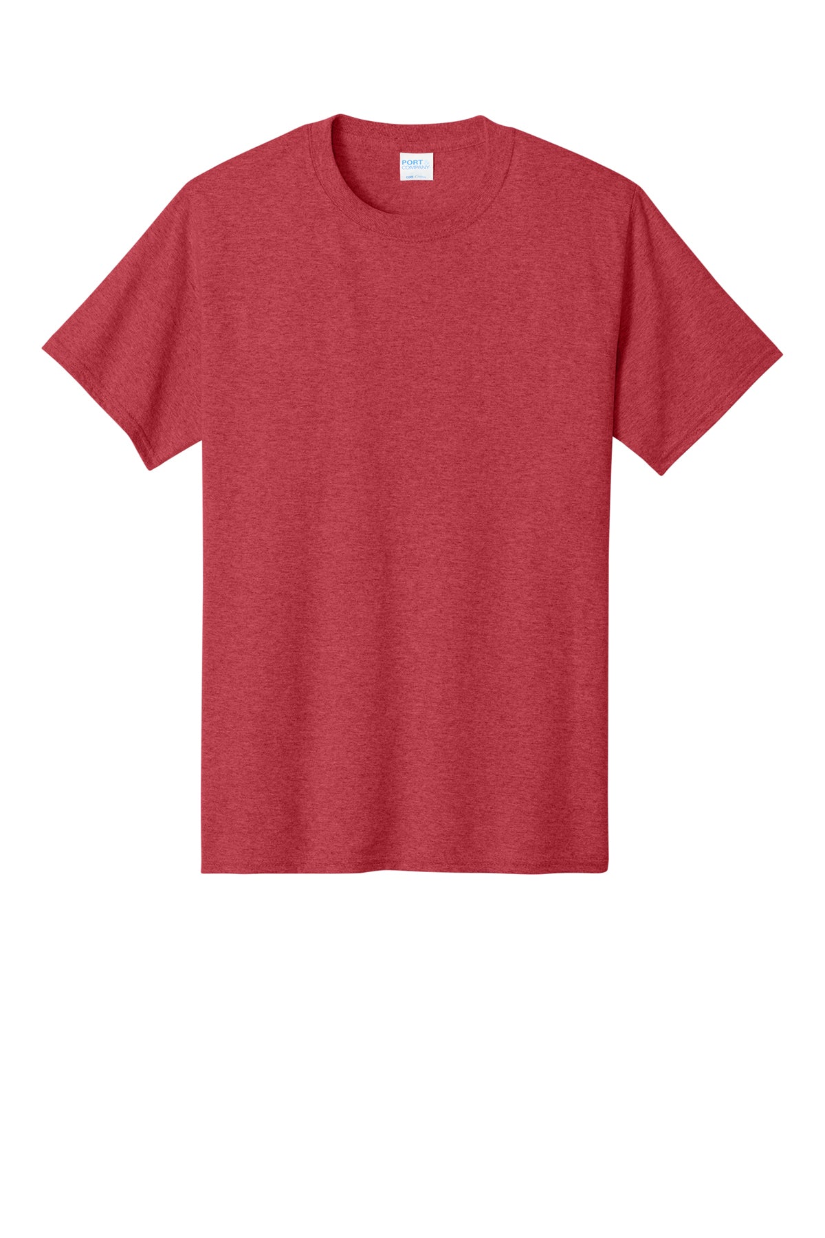 Port & Company PC54 Core Cotton Tee, Heather Red, Flat front