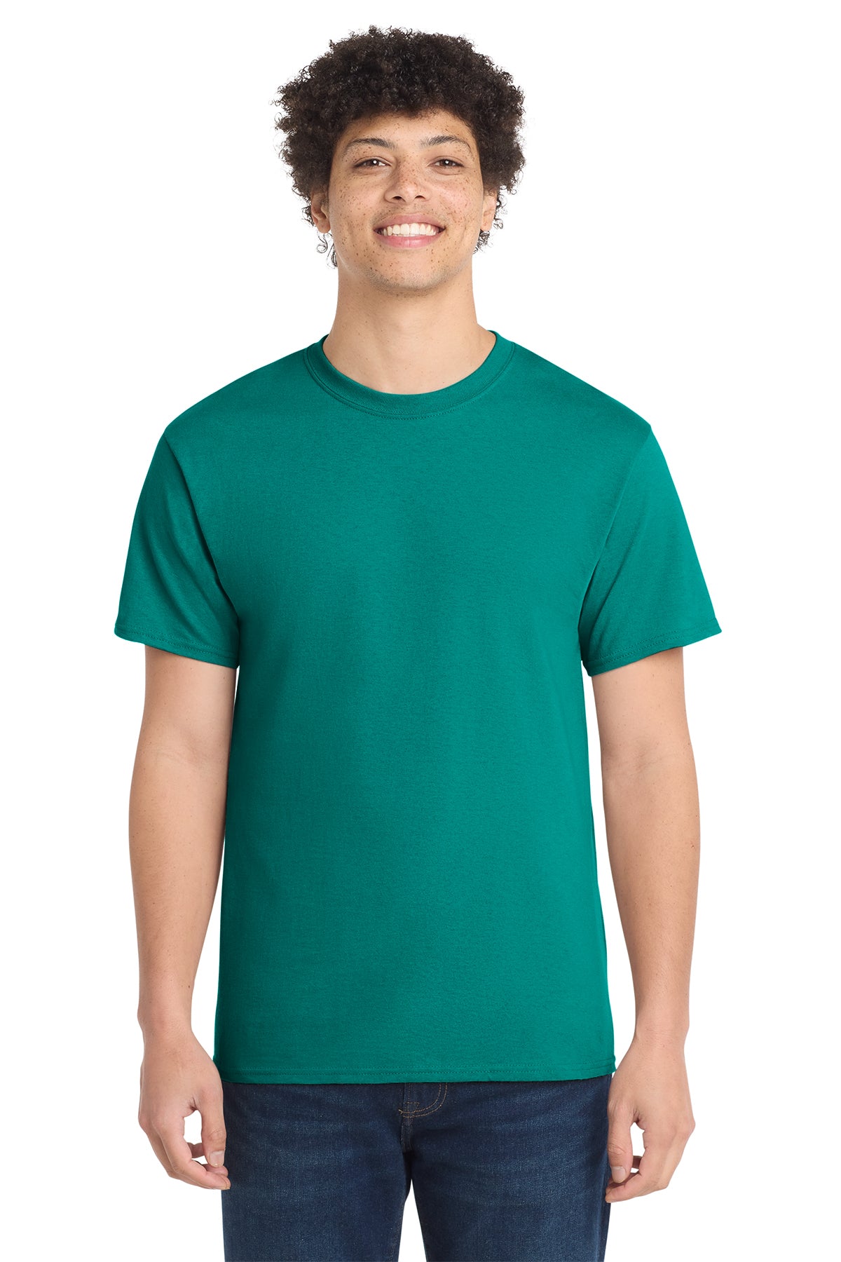 Port & Company PC54 Core Cotton Tee, Jade Green, Model front