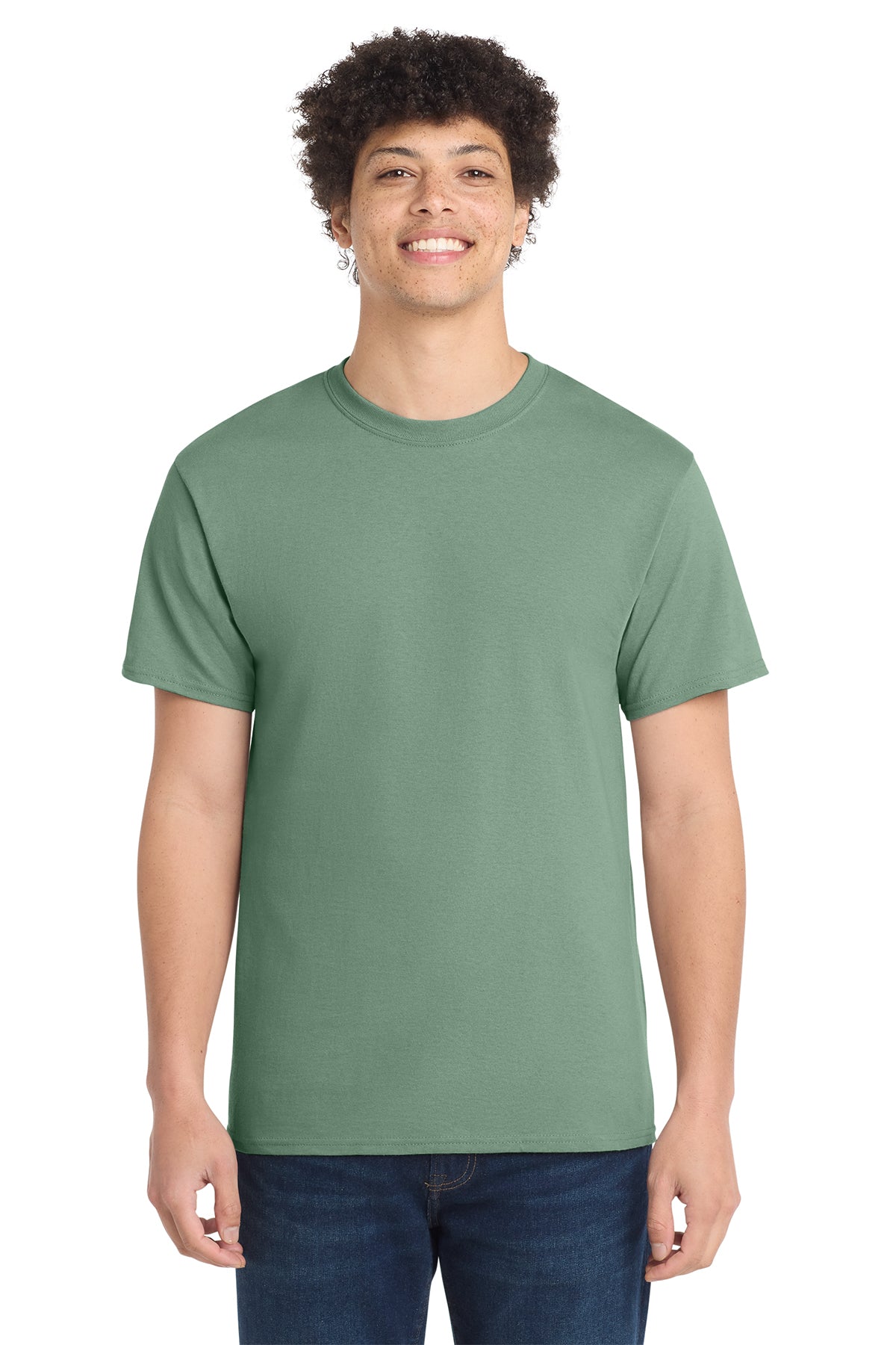 Port & Company PC54 Core Cotton Tee, Laurel Green, Model front