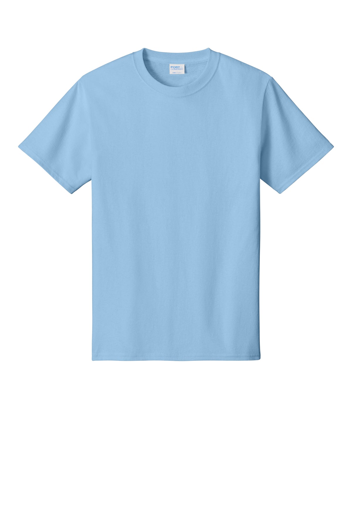 Port & Company PC54 Core Cotton Tee, Light Blue, Flat front