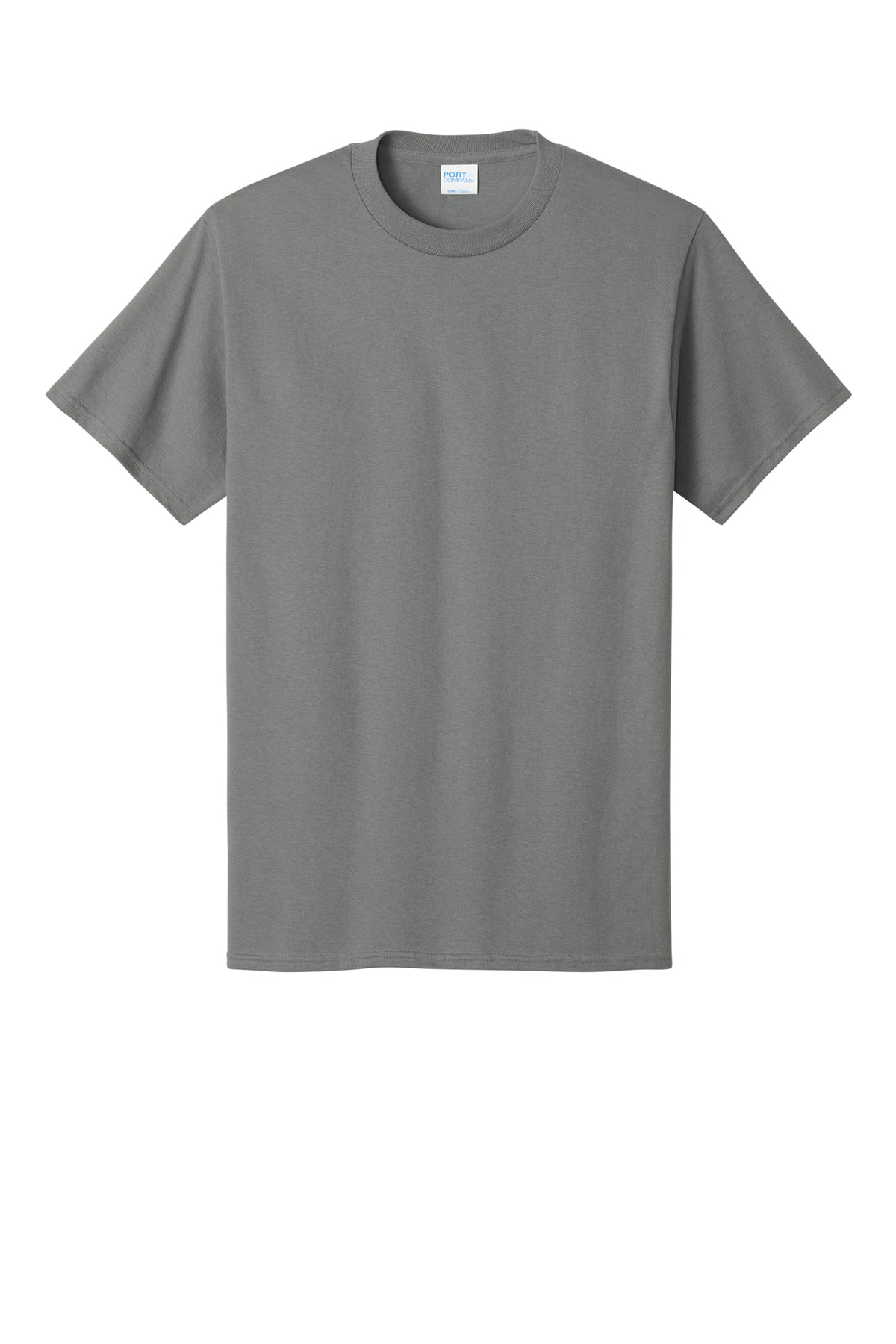 Port & Company PC54 Core Cotton Tee, Medium Grey, Flat front
