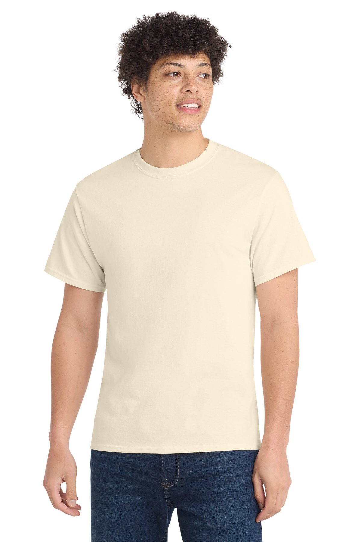 Port & Company PC54 Core Cotton Tee, Natural, Model front