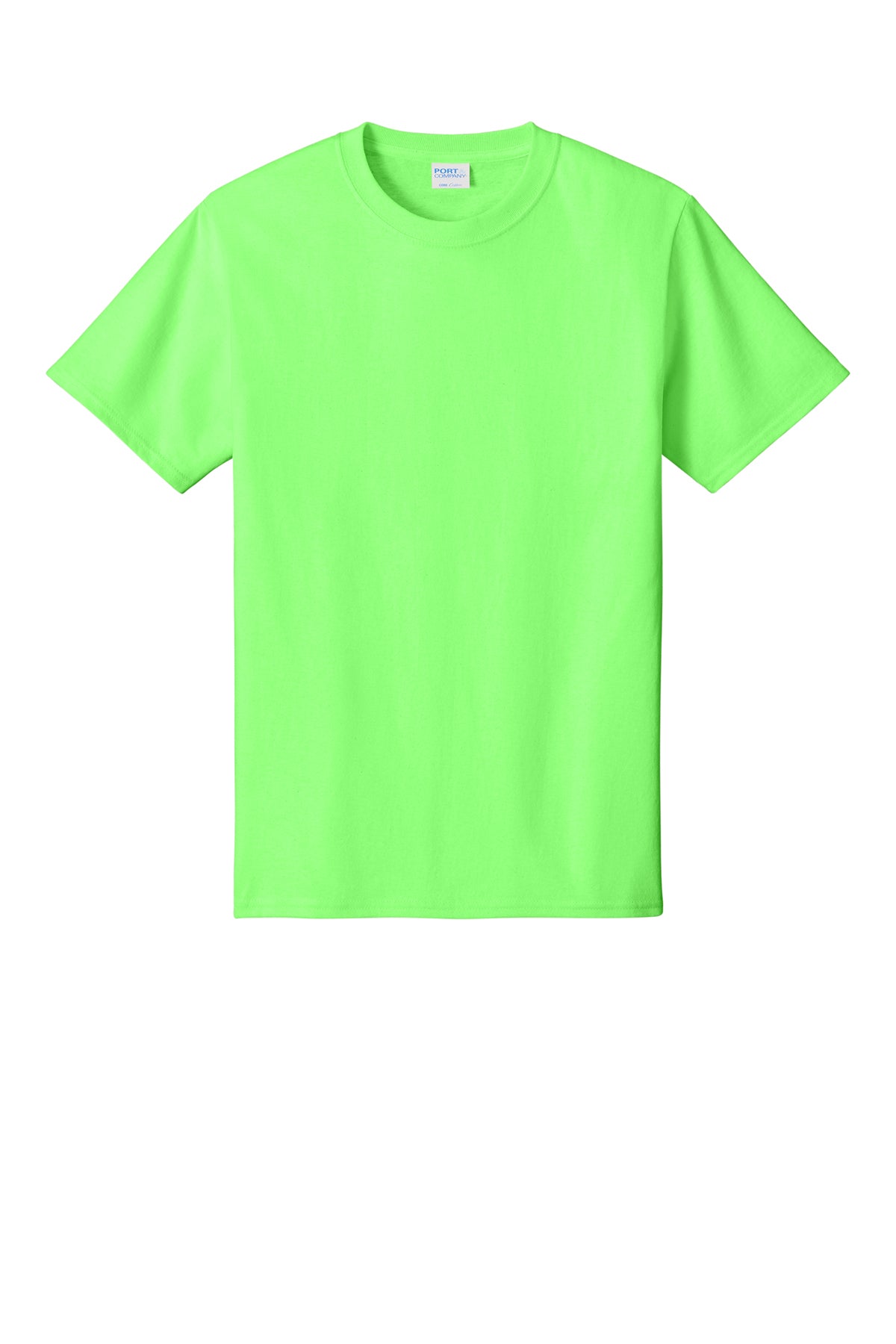 Port & Company PC54 Core Cotton Tee, Neon Green, Flat front