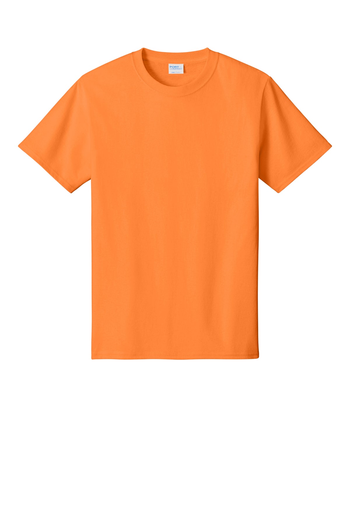 Port & Company PC54 Core Cotton Tee, Neon Orange, Flat front