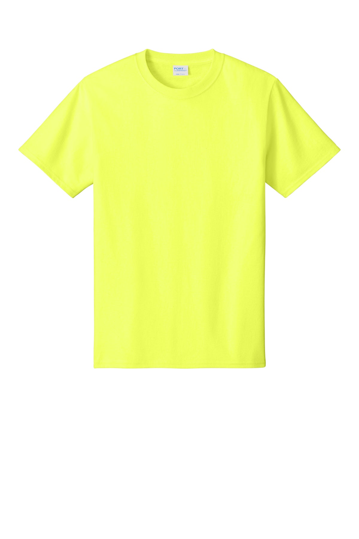Port & Company PC54 Core Cotton Tee, Neon Yellow, Flat front