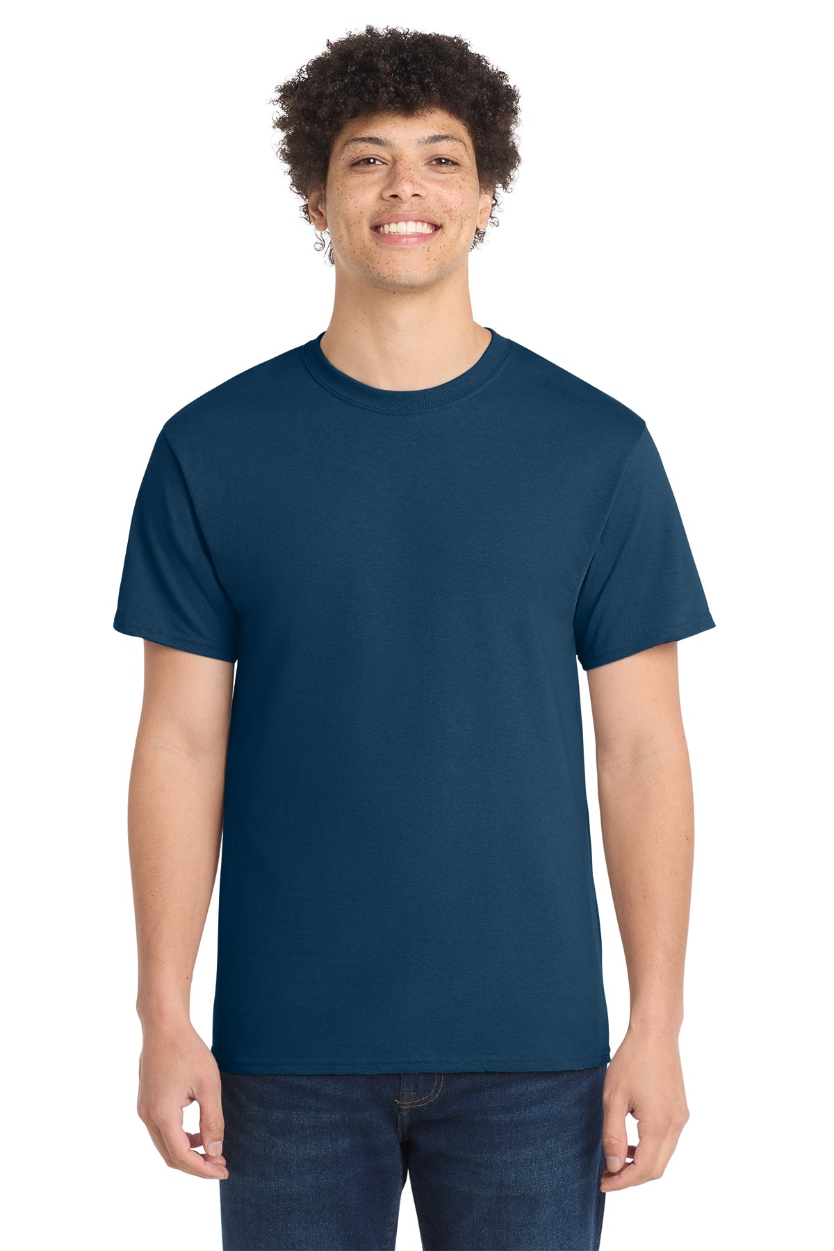 Port & Company PC54 Core Cotton Tee, Neptune Blue, Model front