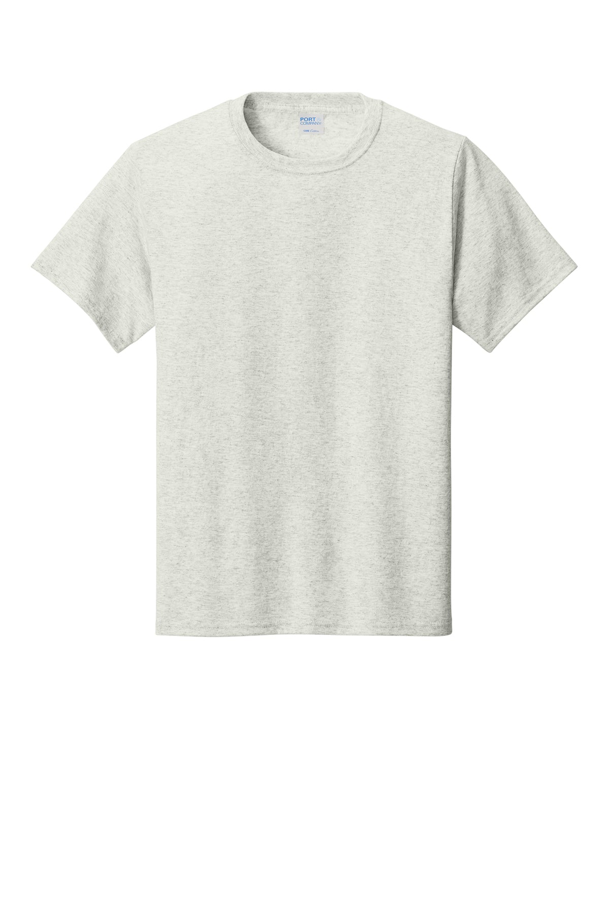 Port & Company PC54 Core Cotton Tee, Oatmeal Heather, Flat front