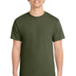 Port & Company PC54 Core Cotton Tee, Olive Drab Green, Model front