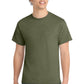 Port & Company PC54 Core Cotton Tee, Olive Drab Green Heather, Model front