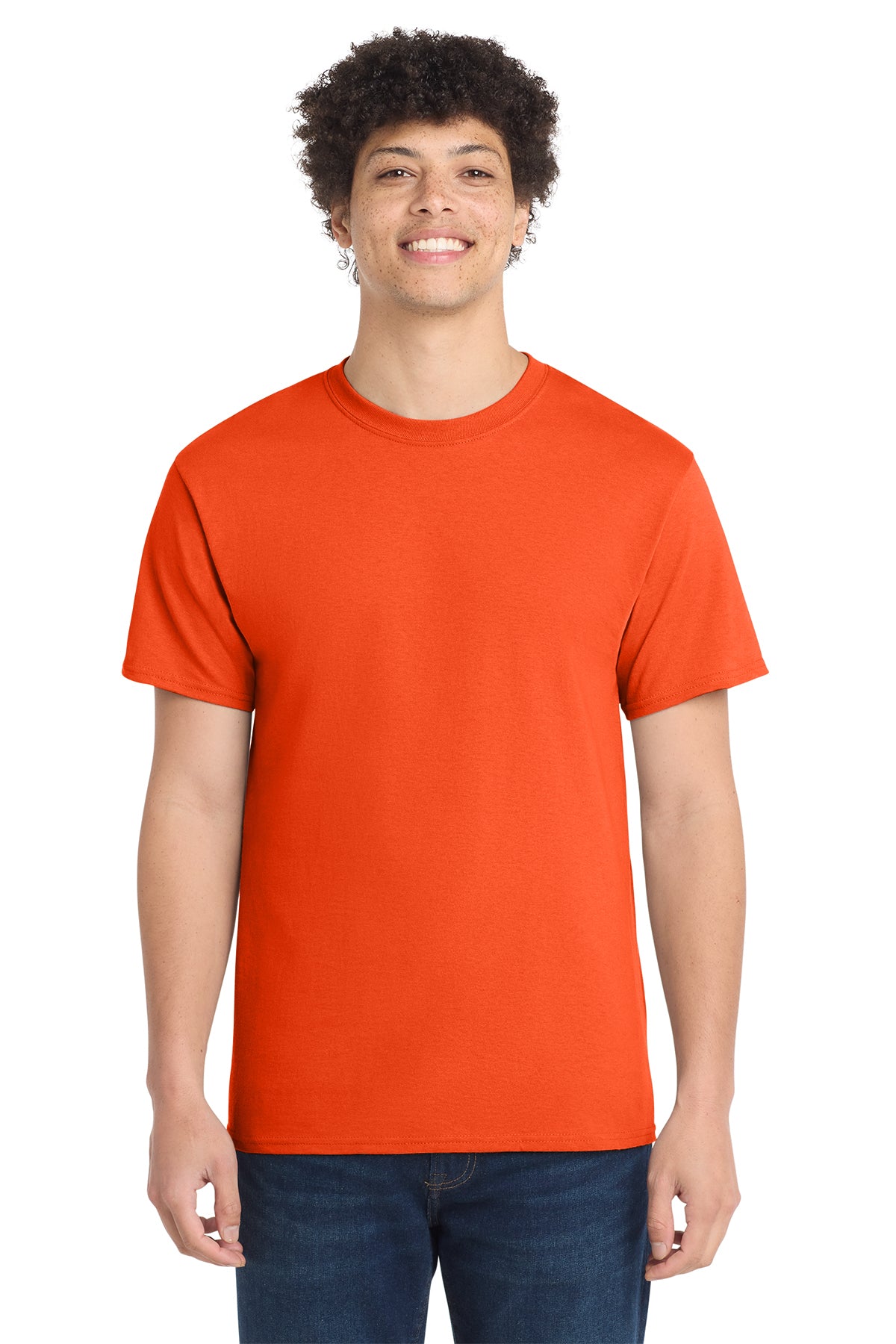 Port & Company PC54 Core Cotton Tee, Orange, Model front