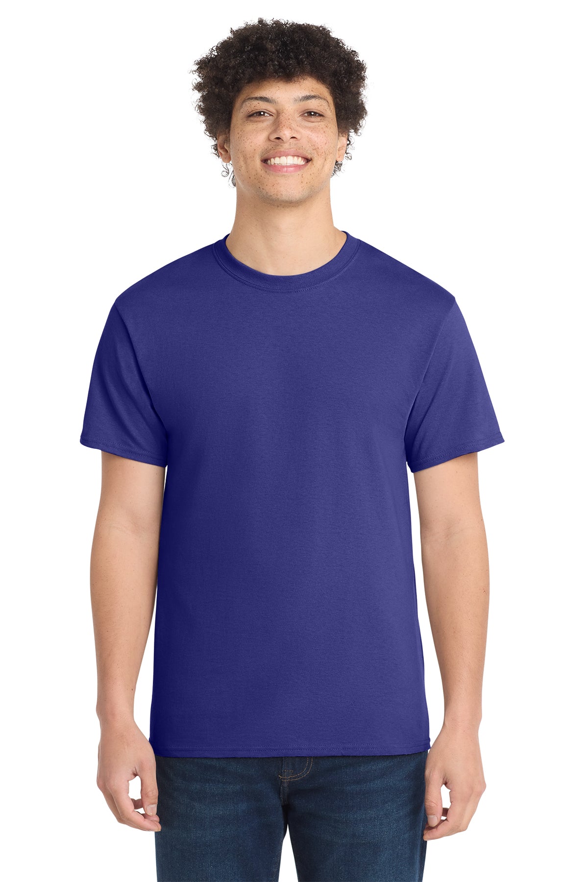 Port & Company PC54 Core Cotton Tee, Purple, Model front