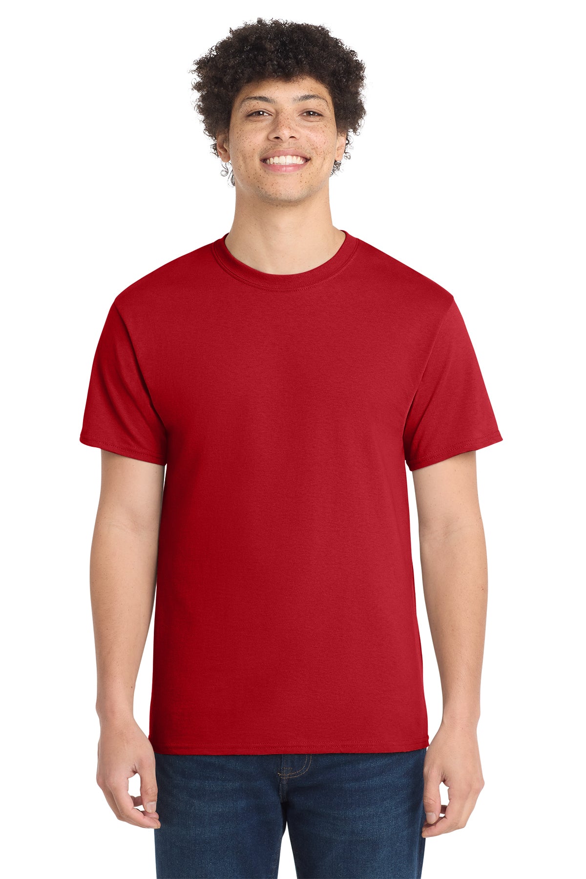Port & Company PC54 Core Cotton Tee, Red, Model front