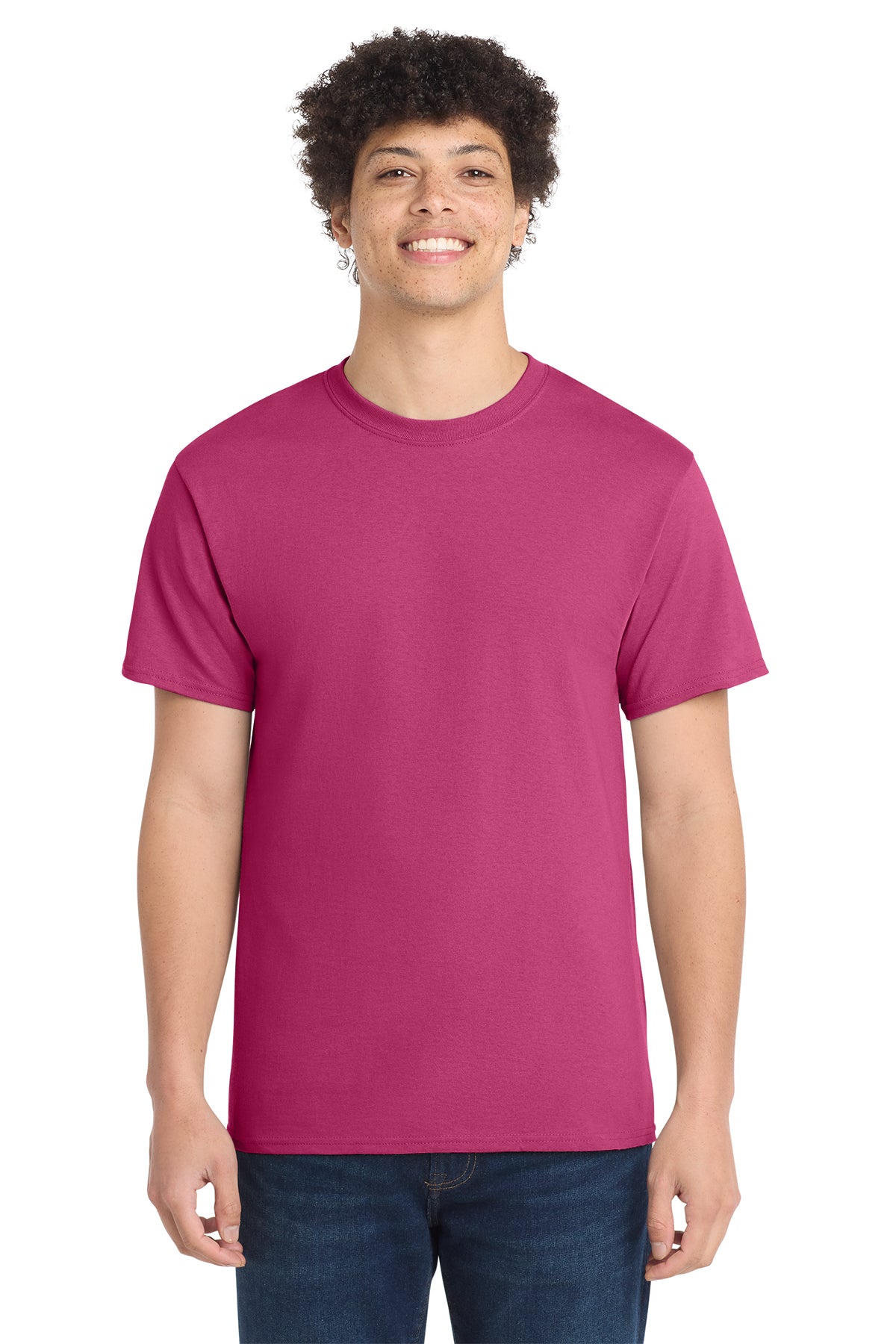 Port & Company PC54 Core Cotton Tee, Sangria, Model front