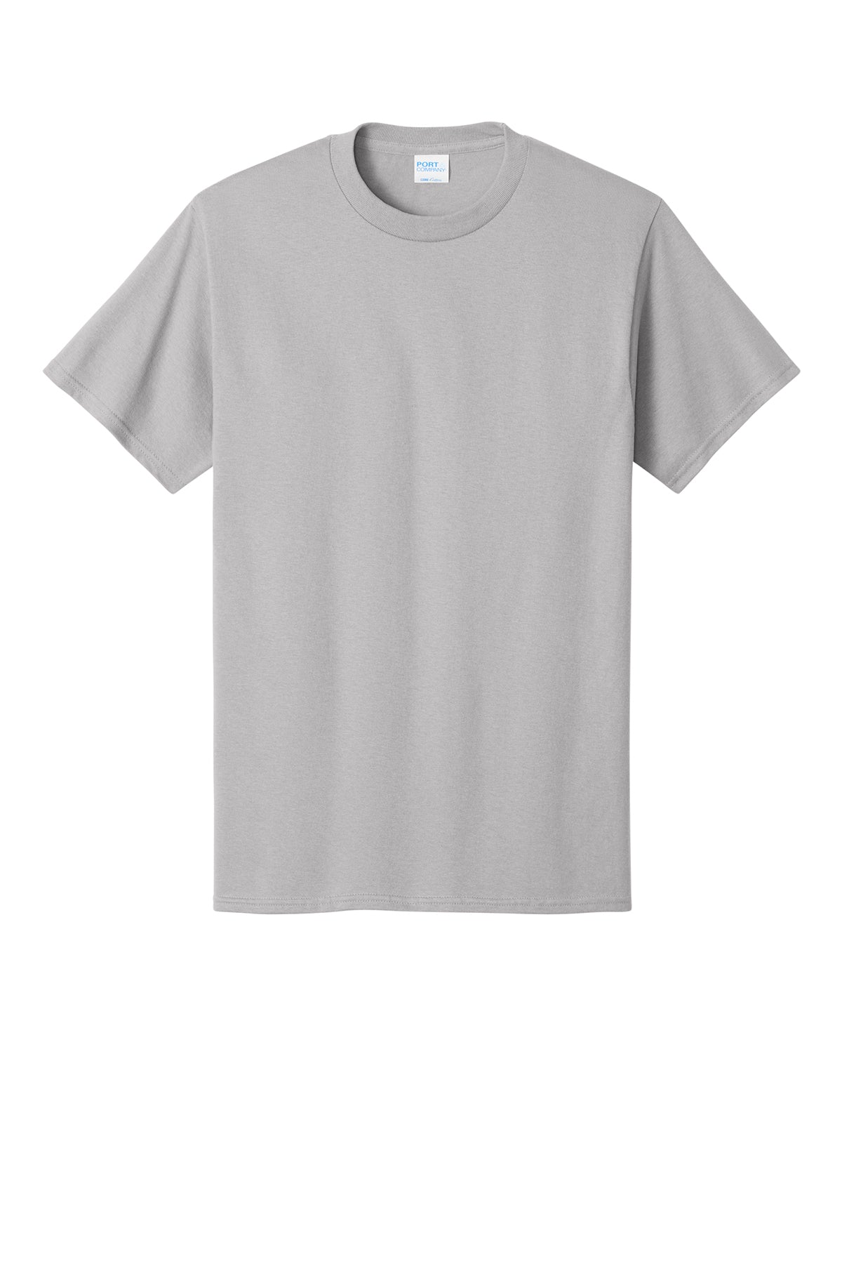 Port & Company PC54 Core Cotton Tee, Silver, Flat front
