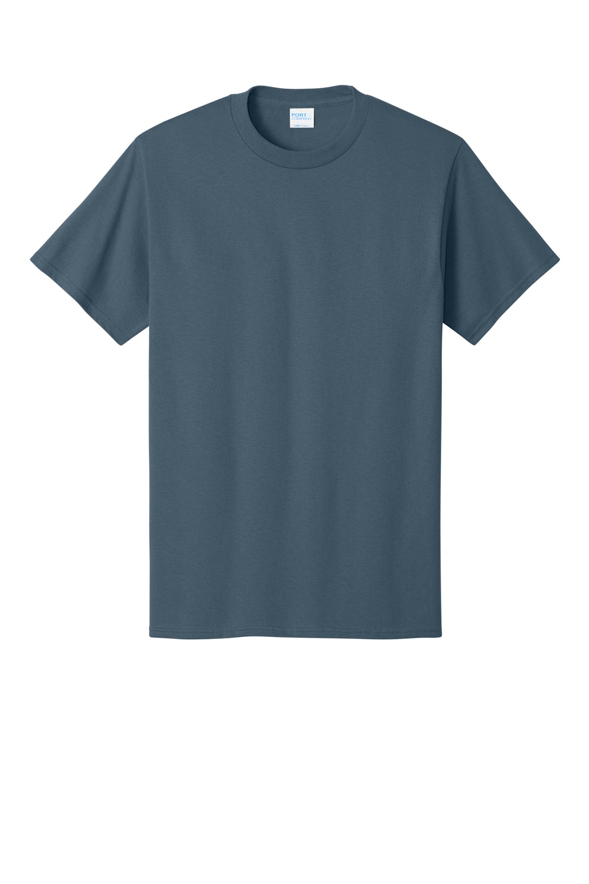 Port & Company PC54 Core Cotton Tee, Steel Blue, Flat front