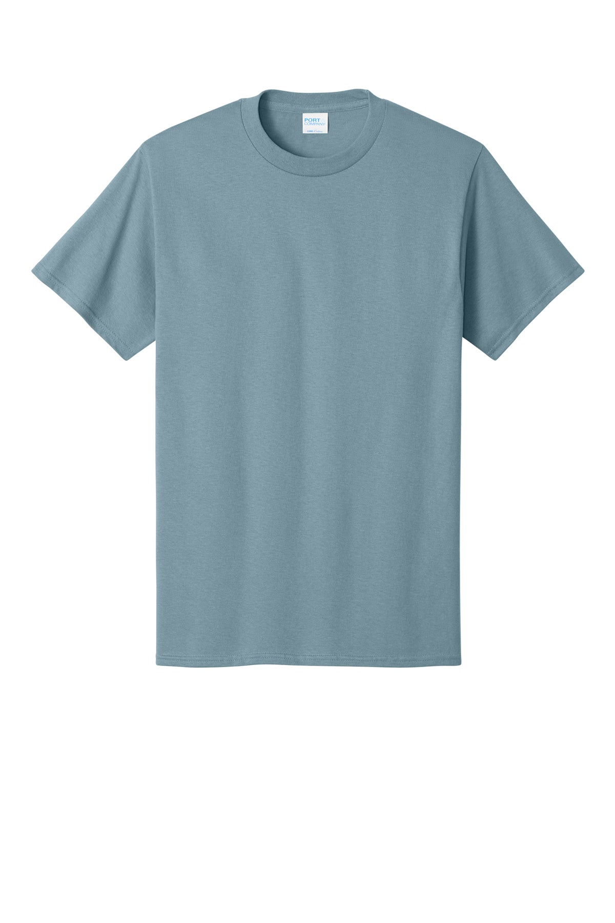 Port & Company PC54 Core Cotton Tee, Stonewashed Blue, Flat front