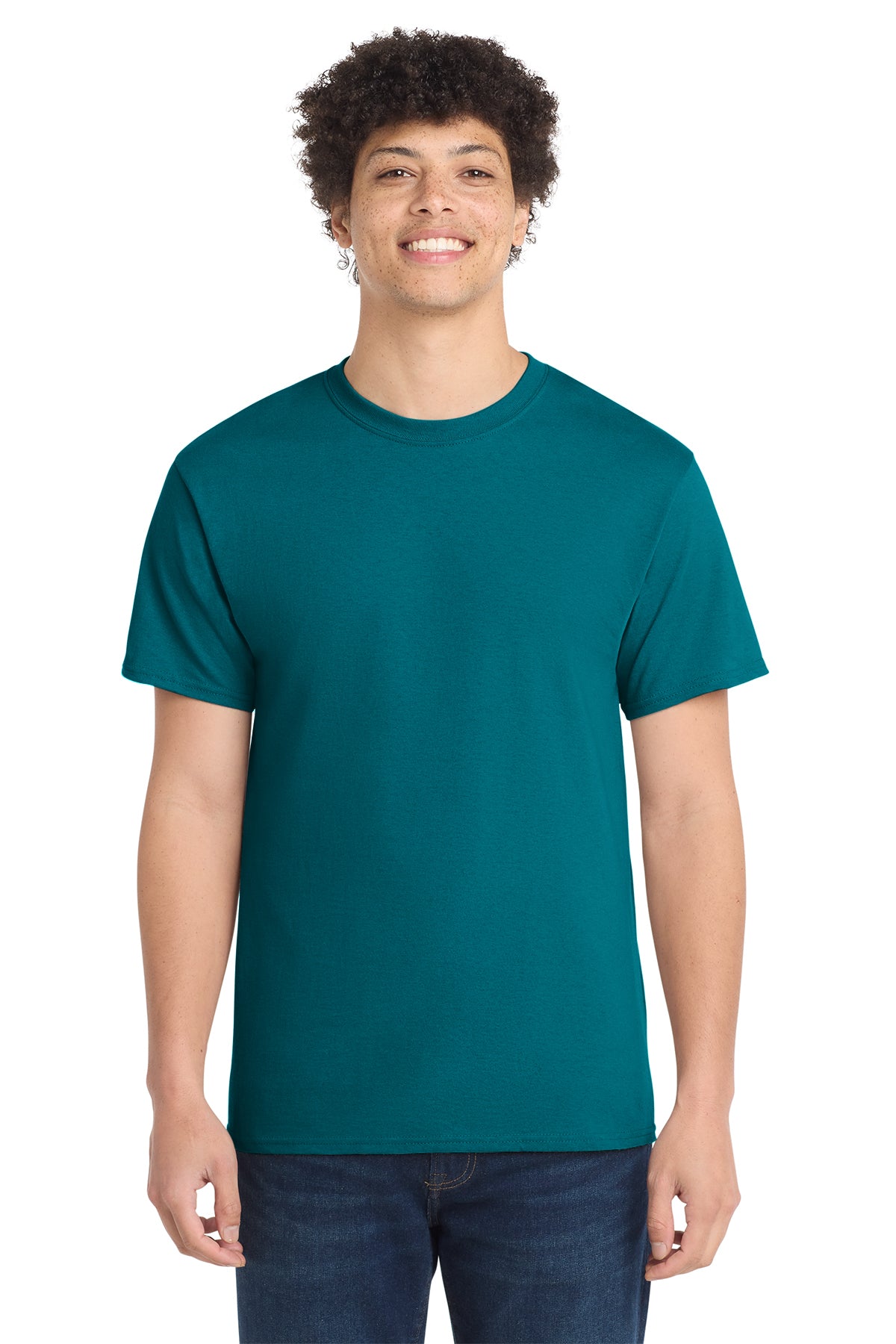 Port & Company PC54 Core Cotton Tee, Teal, Model front