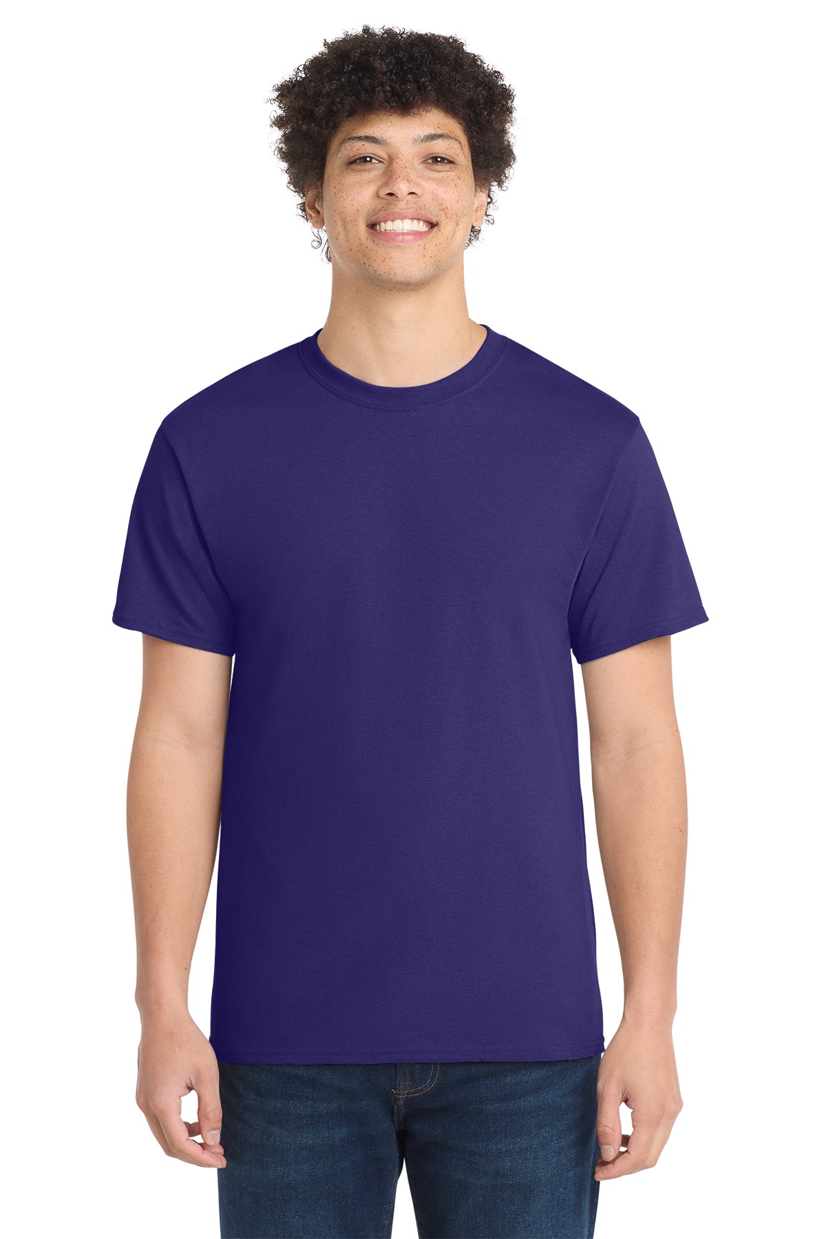 Port & Company PC54 Core Cotton Tee, Team Purple, Model front